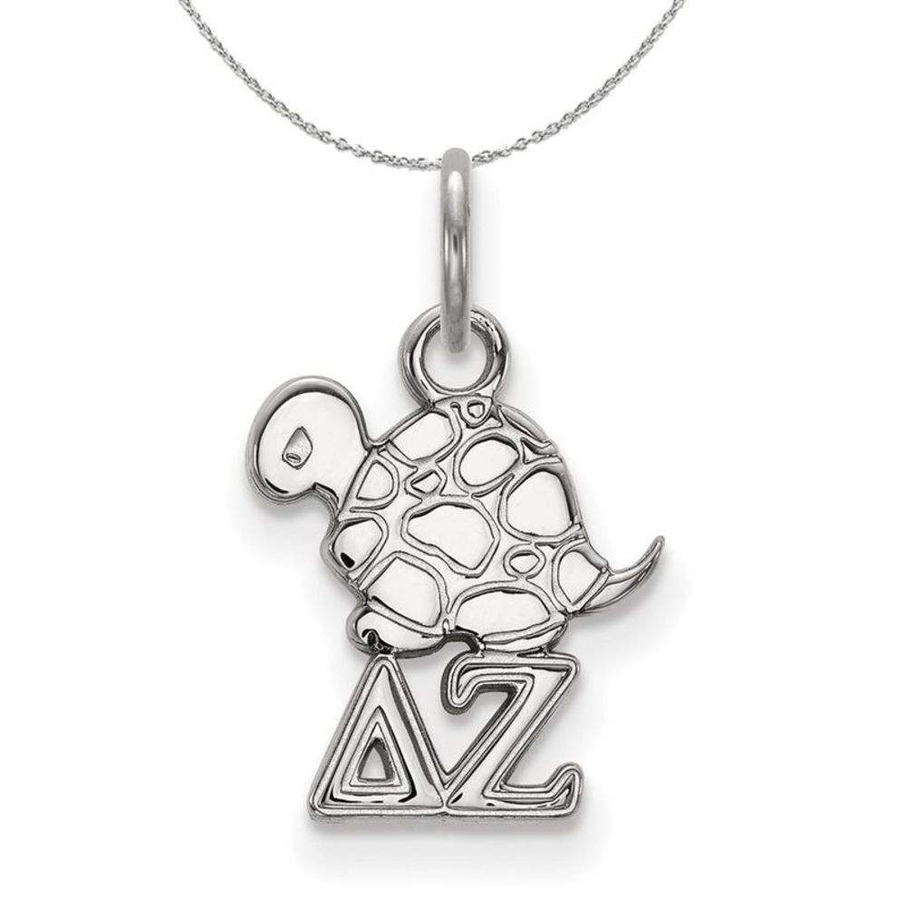 Sterling Silver Delta Zeta XS (Tiny) Pendant Necklace - 18 Inch